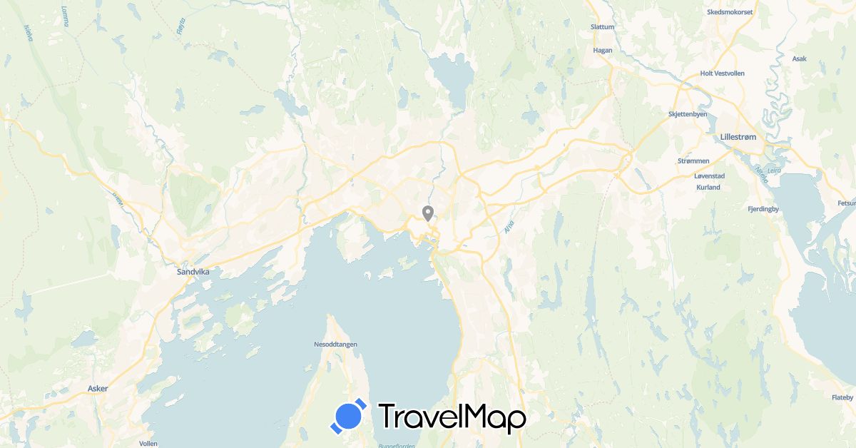 TravelMap itinerary: plane in Norway (Europe)